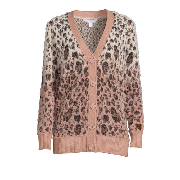 Time and Tru Women's cheetah Patterned Cardigan - Picture 1 of 13